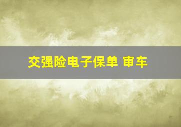 交强险电子保单 审车